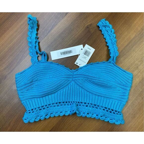 Jonathan Simkhai NWT Ofira Patchwork Top in Laguna Size L - Picture 9 of 10